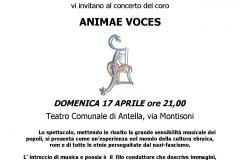 La locandina del concerto di Animae Voces