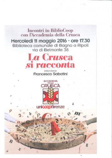 La Crusca si racconta in Biblioteca mercoledì 11 maggio