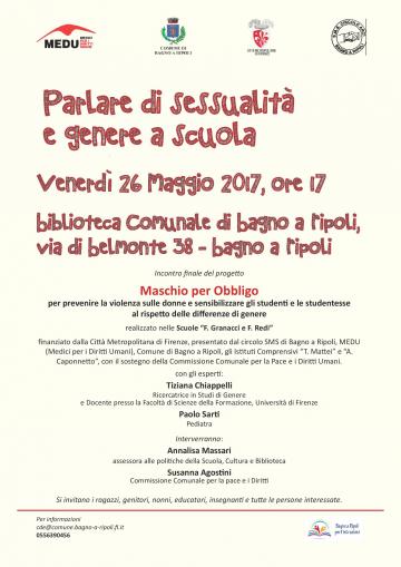 Parlare di sessualità e genere a scuola, 26 maggio 2017