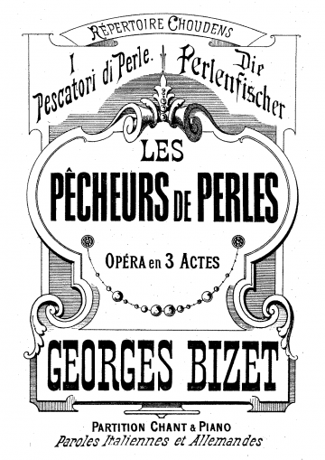 Lo spartito dei 'Pescatori di perle' di Bizet