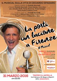 Teatro Crc Antella, il 31 marzo Rodolfo Banchelli in “La porti un bacione a Firenze”, musical su Odoardo Spadaro